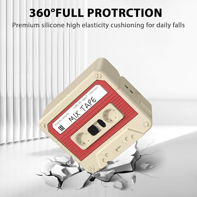 AirPods Pro 2 Case Cover, KOREDA Funny Cassette Tape Design Case for Airpods Pro 2nd Generation/1st Generation (2023/2022/2019), Cute Cartoon Fashion Silicone Protective Case for Women Men