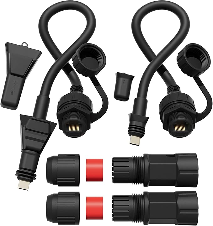 Starlink Flat High Performance Ethernet Adapter Waterproof SPX to RJ45 Starlink Coupler Cable for Starlink FHP Dish and Power Supply