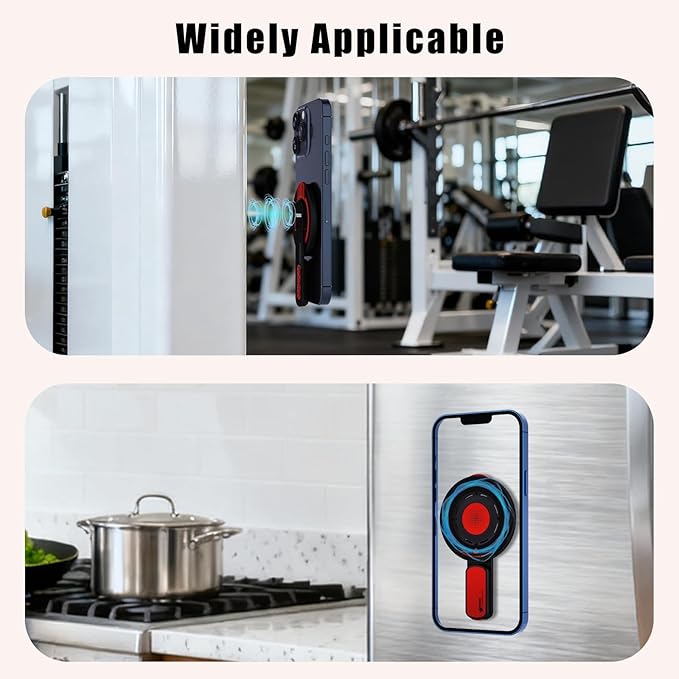 3-in-1 Magnetic Phone Grip Stand with 360° Roration Angle Adjustment, Silicone Finger Ring & Fidget Toy Design, Gym Dual-Sided Magnetic Phone Kickstand for All Phones