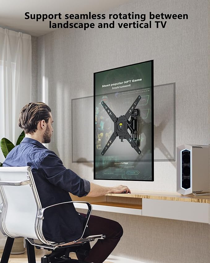 FORGING MOUNT Rotating TV Wall Mount for 13-49 Inch TVs Monitor,Vertical and Horizontal Extendable Corner Wall Mount, TV Bracket for Flat & Curved Screens, VESA 75x75mm to 300x300mm, Holds 55lbs