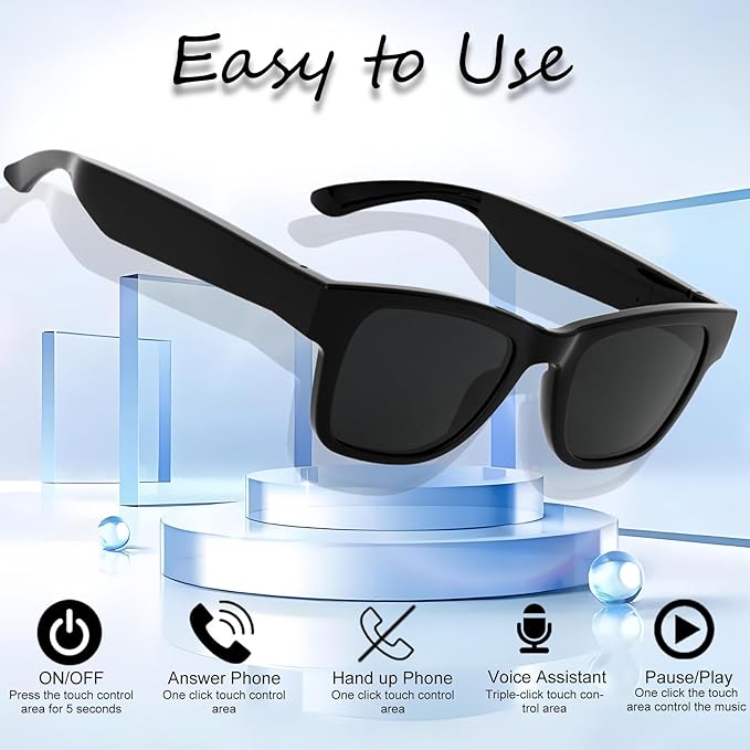 AI Smart Glasses with Color-Change Lenses Bluetooth Glasses for Men Women with Translation 160+Languages Voice Assistant Translator Glass for Meeting,Travel (Sunglasses Lenses)