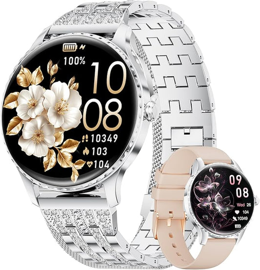 Smart Watch for Women (Answer/Make Calls),1.32" AMOLED Display Fitness Tracker with 121 Sports Modes,Heart Rate & Sleep Monitor, IP68 Waterproof Activity Pedometer Watch for Android iOS