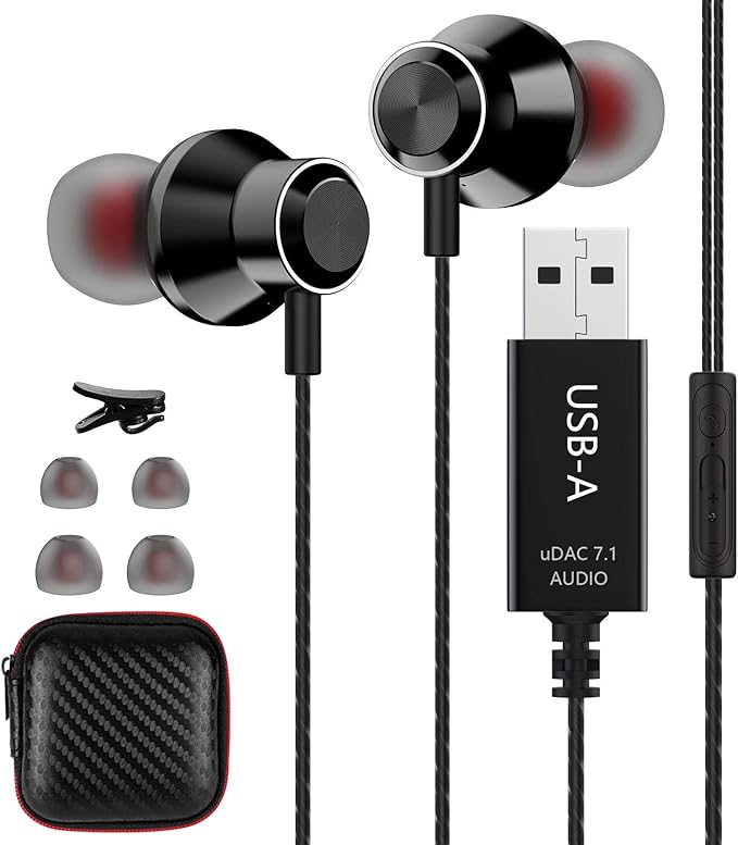 USB Headset with Microphone for PC, 8.2 FT Long Cord Computer Headphones for Laptop, Noise Cancelling Lightweight PC Earbuds with Volume Control Mute Function for Office Live Broadcast Gaming Headset