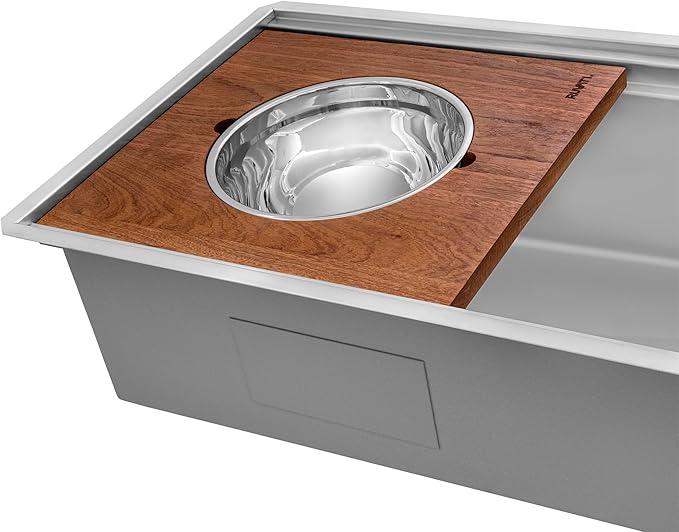 Ruvati 45-inch Workstation Two-Tiered Ledge Kitchen Sink Undermount 16 Gauge Stainless Steel - RVH6333ST