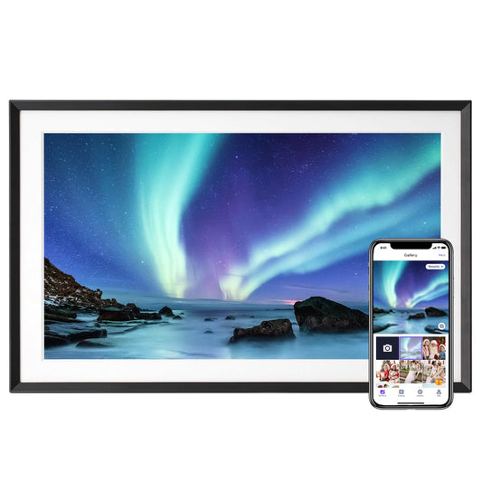 Euphro 15.6'' Digital Picture Frame with 1920x1080 IPS Touch Screen, Smart Digital Photo Frame with 32GB Storage, Easy Setup to Share Photos/Videos via Free App