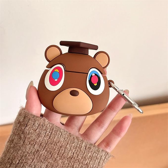 Case Compatible with Airpods 3, Cute Kawaii Love Bear Design Earbuds Cover, Kids Boys Girls Portable Accessories Soft Silicone Wireless Earphone Shockproof Protector for Gifts