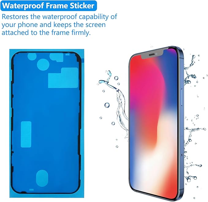 for iPhone 15 Screen Replacement Black 6.1 Inch, LCD Touch Digitizer Complete Display for A2846, A3089, A3092, A3090,with Waterproof Seal+Tempered Glass+Repair Tools