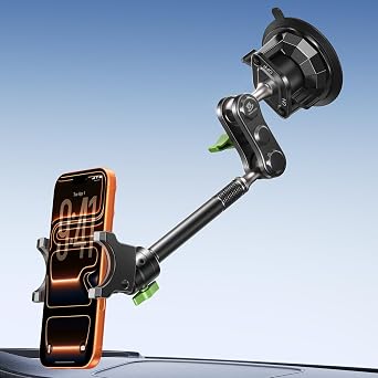 MAGIC JOHN Durable Metal Phone Holders for Your Car, Windshield Car Mount