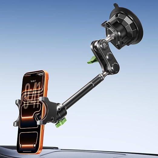 MAGIC JOHN Durable Metal Phone Holders for Your Car, Windshield Car Mount