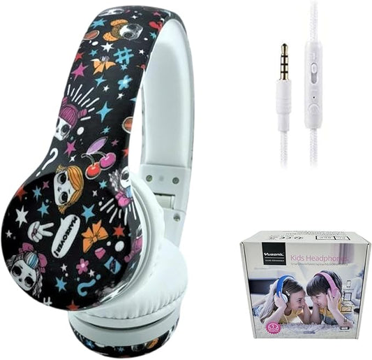 Girls Headphones for Kids,Toddler Kid Headphones with mic & Audio Sharing Port+ Volume Limited,Boys Girls Baby Children Toddlers School use（(Girls Headphones)