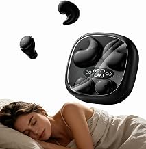 Flat Sleep Earbuds for Side Sleepers, Invisible Mini Earbuds for Small Ear Canals, Bluetooth 5.4, 66H Battery, Noise Blocking, Waterproof, LED Display for Sleep, Work & Travel（Black） - Image 1