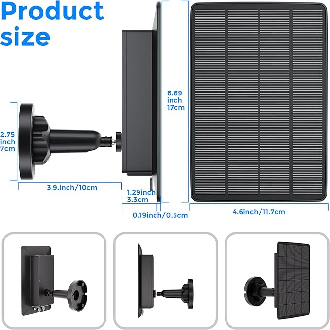 Solar Panel for Trail Cameras, 5000mAh Solar Battery Charger Kit with 12V 1A & 6V 1.5A Dual Output, Built-in Lithium Battery | IP65 Waterproof, Compatible with Bushnell, Stealth Cam, Wildgame