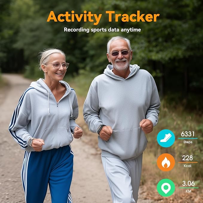 Pedometer Watch Senior Friendly No App/Phone Required, Waterproof Fitness Tracker Watch with Step Counter Calories/Sleep Tracker for Walking Running for Men Women