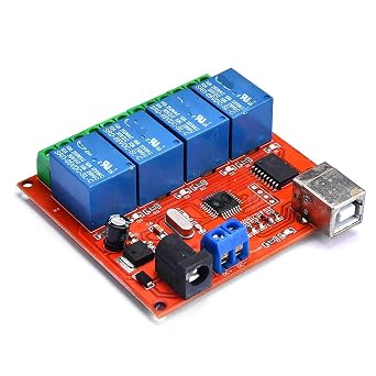 2/4/8CH 5/12V USB Relay Control Switch Programmable Computer for Smart Home PC Intelligent Controller(4CH 5V)