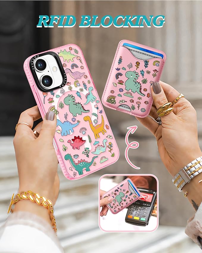 Toycamp for iPhone 17 Case - Compatible with Magsafe Credit Card Holder Wallet Magnetic Cute Women Teen Girls Kawaii Girly Unique Animal Design Phone Cover for Apple 17 Air