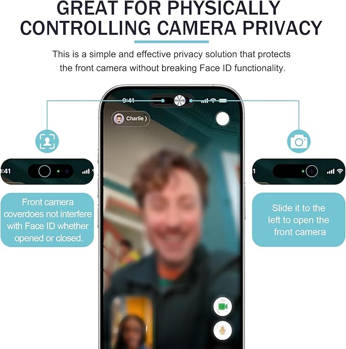 Front Camera Cover Compatible for Phone 17/17 Air/17 Pro/17 Pro Max - Easy Slide Security Cover, Privacy Slider Protects Your Phone Security-Silver