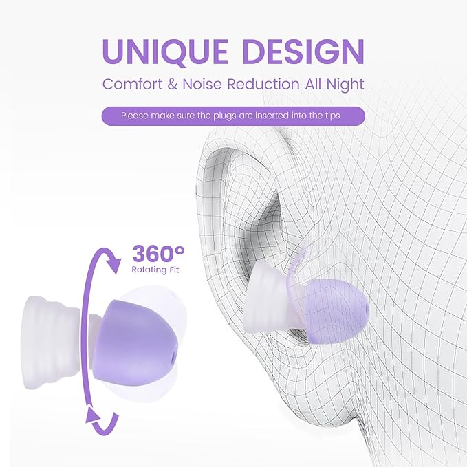 Zeroplus Ear Plugs for Sleeping Ultra-Comfortable Earplugs for Sleep,Professional Noise Cancelling Ear Plugs -26 dB, 3 Adjustable Sizes, Ideal for Sleep,Focus,Travel and Those Sensitive to Noise