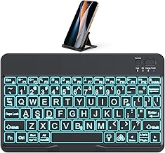 OMOTON Large Print Bluetooth Keyboard for iPad & Tablets, Backlit, Black