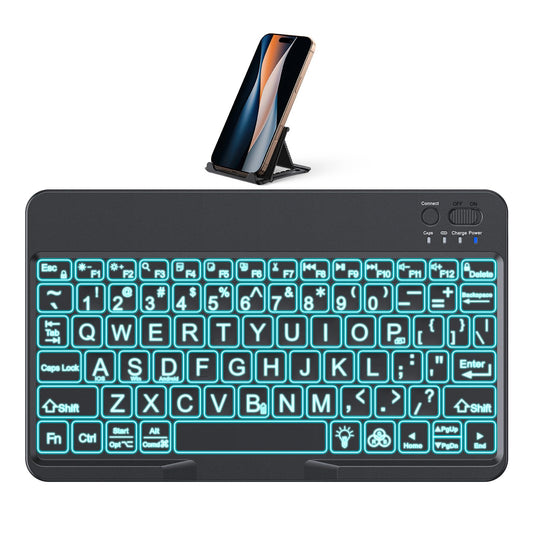 OMOTON Large Print Bluetooth Keyboard for iPad & Tablets, Backlit, Black