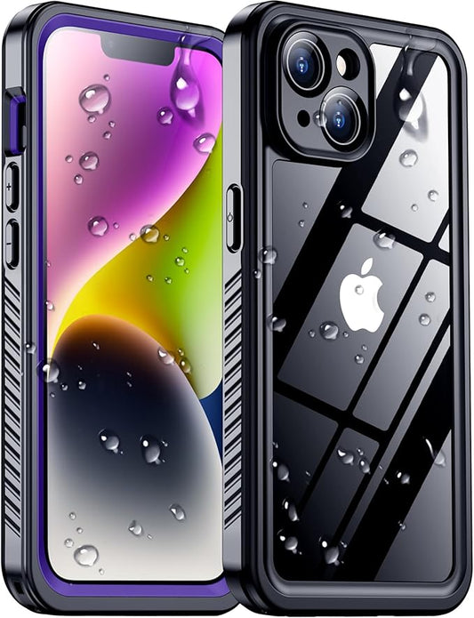 Red2Fire 2024 New for iPhone 14 Case Waterproof,[Built-in Screen Protector & Camera Protector][Full Body Shockproof][IP68 Underwater][Dustproof][Dropproof] Phone Case for iPhone 14 6.1" Purple