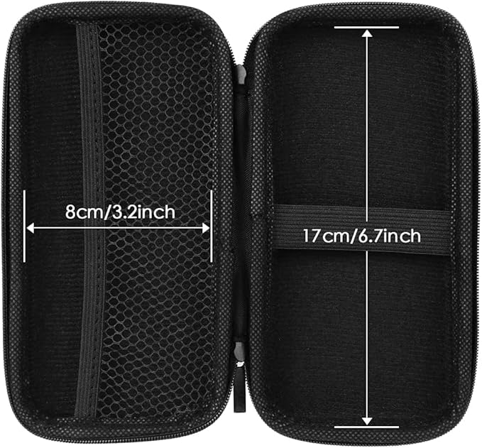 iMangoo Travel Essential Electronics Organizer Charger Case, Shockproof Dual Zipper Power Bank Cables Tech Accessories Pouch Purse, Men & Women Travel Must Have Storage Bag, 6.5x3.2x1 inch Fiber Black