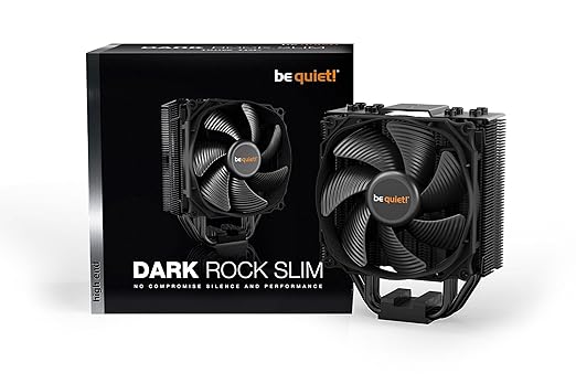 be quiet! Dark Rock Slim 180W TDP CPU Cooler with Silent Wings 3 120mm PWM Fan | Intel 1700 1200 2066 1150 1151 1155 2011 Square ILM | AMD4 AMD5 | Compact Construction | Black | BK024
