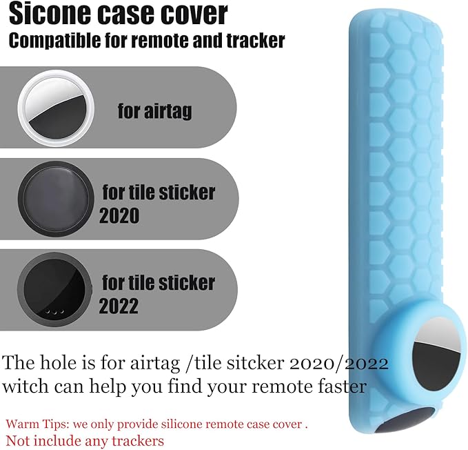 TV Remote Pro Cover for Airtag Remotes Controller Finder Case Glow in The Dark, for Firetv Alexa Voice Remote Pro 2022 and Tile Sticker,for Smart TVs Streaming Media Players Skin(Glow Blue)