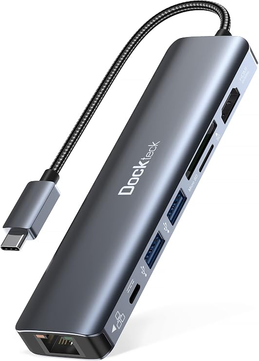 7-in-1 USB C Hub dockteck 4K 60Hz HDMI USB-C Multiport Adapter Dongle