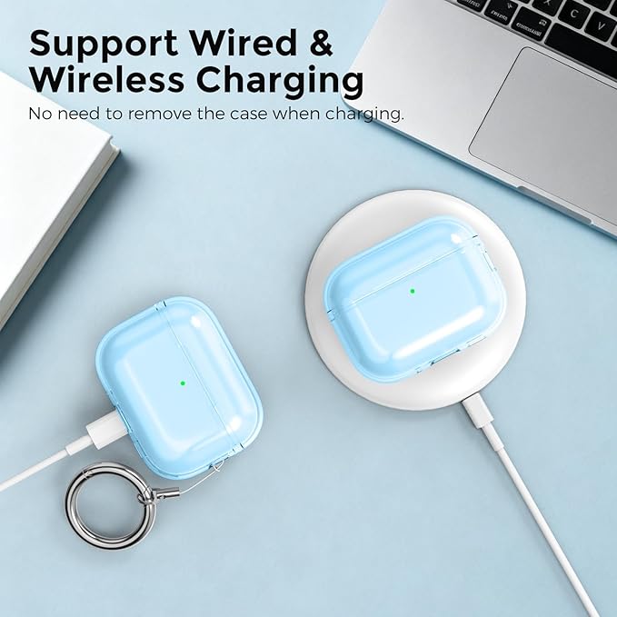 AhaStyle Clear Airpods Pro 3 Case Cover 2025 [Anti-Yellowing] Soft TPU Protective Skin for Apple AirPods Pro 3rd Generation Case with Cleaner Kit Support USB-C Charging Case and Wireless Charging