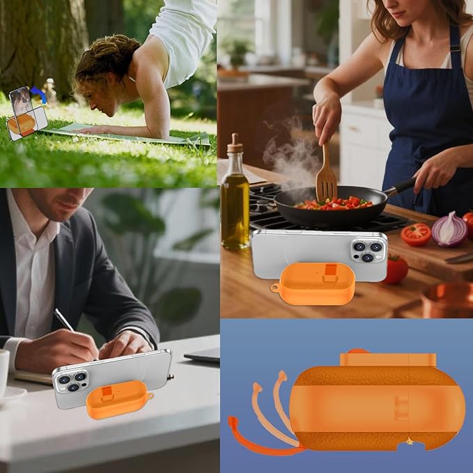 for Leather AirPods Pro 3 Case 2025| Cute Air Pods Pro 3 Case with Lock(Model A2700/A2931) | with Phone Holder & Keychain | iPod Pro 3 Cases for Man Women(Orange)