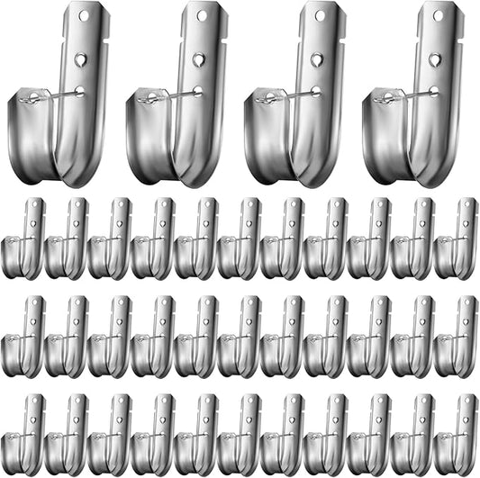 2-Inch 200 Pcs Cable Support, J Hooks Heavy Duty Galvanized Steel Cable Hook Wire Management J Hooks for Attaching Wall Mounting to Vertical Surfaces, Silver