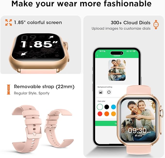 Health & Fitness Trackers for Women Men: 30 Day Battery Life Activity Tracker with Answer/Make Call Blood Pressure SpO2 Sleep Heart Rate Monitor 120+ Sports 5ATM Smart Watch for iPhone Android Reloj
