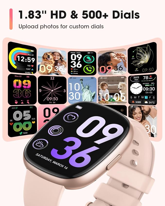 Smart Watches for Women Men with Call: Fitness Trackers with 24-Hour Heart Rate SpO2 Sleep Monitor 5ATM Waterproof 120+ Sport Mode Watches for Women gift Compatible with iPhone Android Phones(3 Bands)