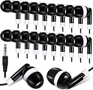 Konohan 100 Pcs Wired Earbuds Bulk for Classroom 3.5mm Jack,Black