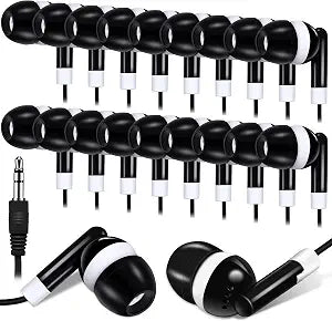 Konohan 100 Pcs Wired Earbuds Bulk for Classroom 3.5mm Jack,Black