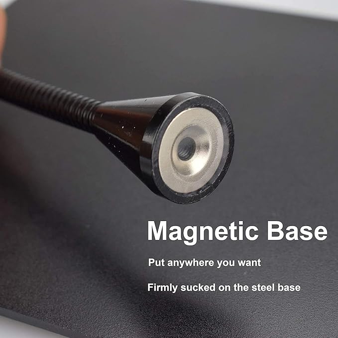 Magnetic Helping Hand, Soldering Helping Hands, PCB Circuit Board Holder with 3X LED Magnifying Lamp, Flexible Metal Arms Heavy Duty Base Electronic Repair Tool (Magnetic with Lamp)