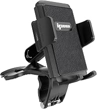 IPOW Car Dashboard Phone Clip Holder, 360 Degrees Rotation Dash Steering Wheel Phone Clamp Mount Compatible with iPhone 15 14 13 Pro Max and 4-7 Inch Smartphones (NOT Universal - Please Check)
