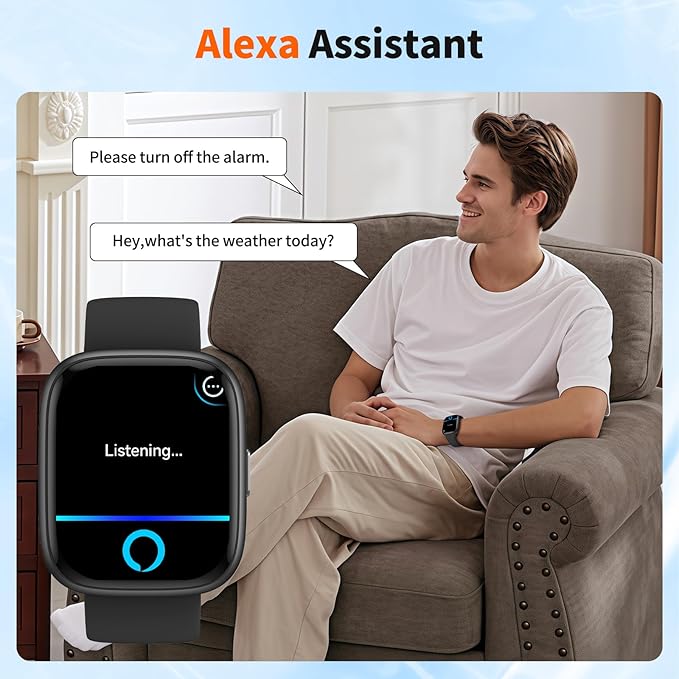 2026 Upgraded Smart Watch with Voice Assistant【1.83" HD Touchscreen】【BT5.3 Call, 100+ Sports Modes & IP68 Waterproof】 Fitness Tracker 24/7 Heart & Sleep Monitor for Android iOS Men Women