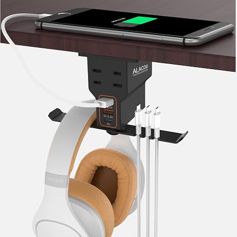 Multi-Function Desk Headphone Hanger Hook Gaming Office
