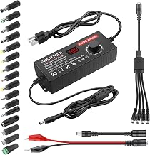 SHNITPWR 144W Adjustable Power Supply DC 4V-24V 6A Variable Universal AC/DC Adapter with LED Display,16-in-1 Tips,Alligator Clips,4-Way Splitter,Polarity Converter, for LED Strip,CCTV,Camera,Radio - Image 1