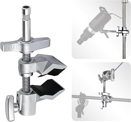 Heavy Duty 2" End Jaw Grip Head Matthellini Clamp with 5/8" Stud - Studio-Grade Mounting for Lights, Cameras, Diffusion, Accessories for Content Creators, Photographers, Filmmakes