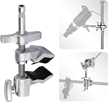 Heavy Duty 2" End Jaw Grip Head Matthellini Clamp with 5/8" Stud - Studio-Grade Mounting for Lights, Cameras, Diffusion, Accessories for Content Creators, Photographers, Filmmakes