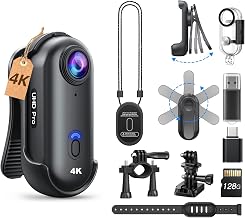BOBLOV W4 4K Mini Body Camera, 128GB Waterproof Case Wearable Camera