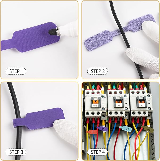 35Pcs Cable Cord Labels, Purpose Cable Tags Handwriting Reusable Wire Labels, Electronic Cable Identification Tags for Wire Management and Identification (Rectangle B)