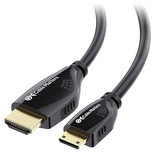 Cable Matters High-Speed 4K Mini HDMI to HDMI Cable - 15ft, HDMI2.0 Ready for Tablets, Nikon, Sony, Canon DSLR, Raspberry Pi Zero