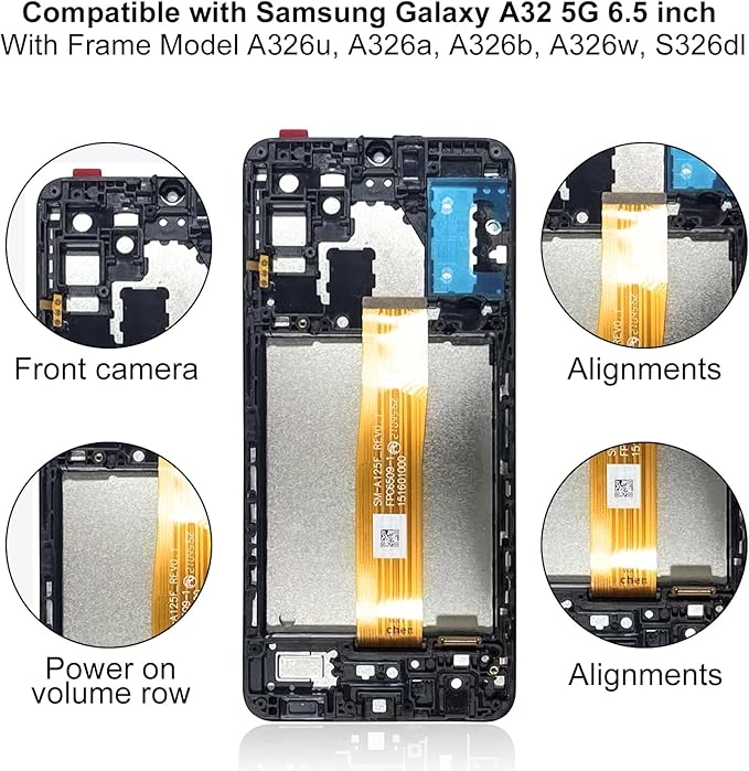 EFAITHFIX for Samsung Galaxy A32 5G Screen Replacement with Frame 6.5 Inch LCD Display Digitizer for Samsung A326U A326B A326A A326W S326DL Screen Replacement Touch Screen Assembly with Repair Tools
