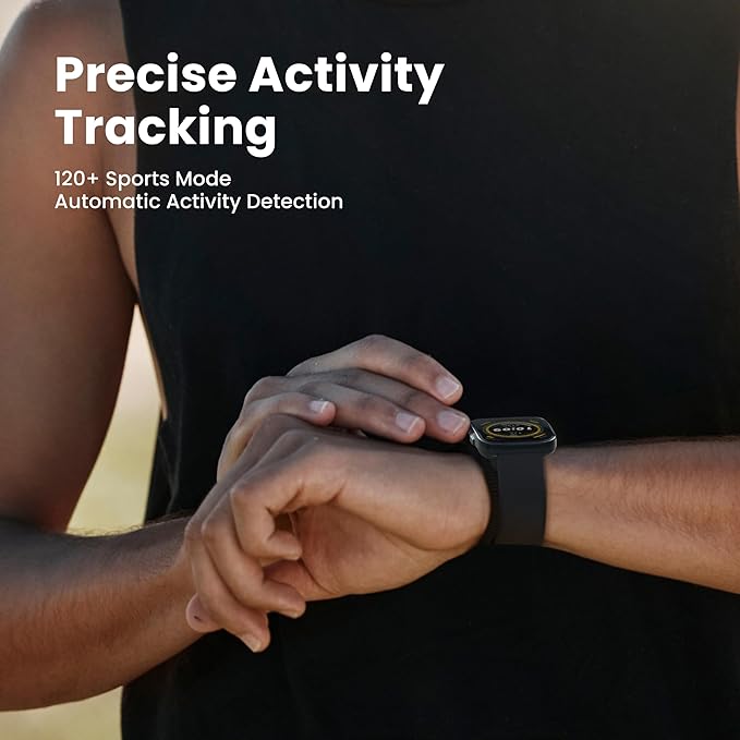 Amazfit Bip 5 Smart Watch 46mm, GPS, Amazon Alexa Built-in, Bluetooth Calling, 10-Day Battery, Heart-Rate & VO2 Max, Sleep Health Monitoring, AI Fitness Tracker App, for Android & iPhone, Black