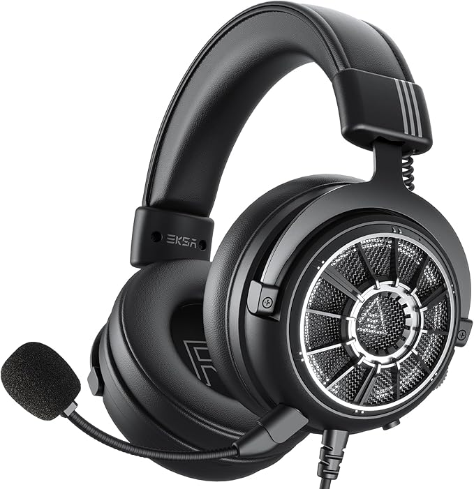 EKSA StarEngine S PC Gaming Headset-Stereo Surround Sound for PS4 PS5 Xbox One Xbox Series X/S, Over Ear Headphones with Noise Cancelling Mic, 50mm Drivers, 3.5mm Wired Headphones for Computer