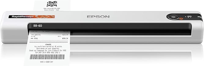 Epson RapidReceipt RR-60 Compact Mobile Document Scanner Receipt