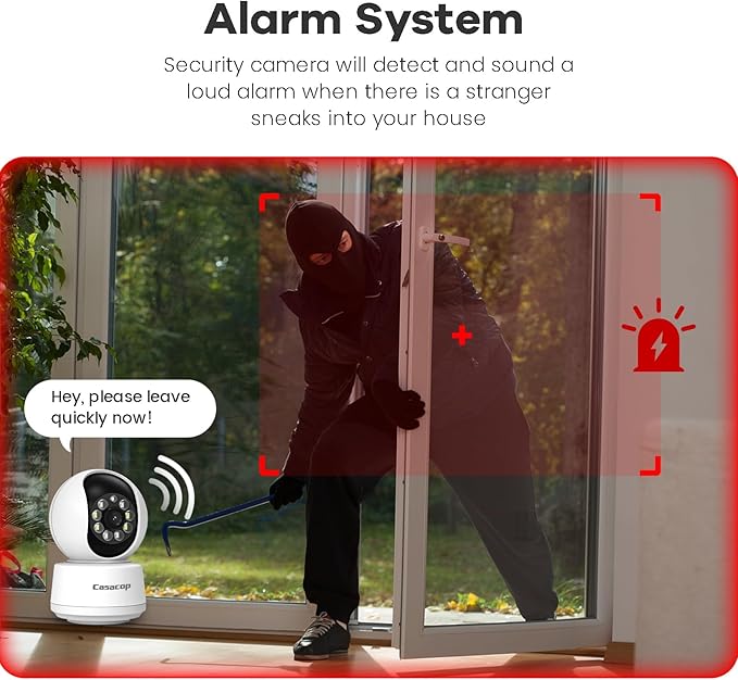 2K+ 360° Indoor Cameras for Home Security/Baby Monitor, Cat/Pet/Dog Camera with Phone app, 2-Way Audio smart Home Security Camera 2.4Ghz Night Vision Works with Alexa, No Monthly Fee